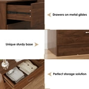 Meteorleg 6 Drawer Double Dresser,47.3 Wide Chest of Drawers with Metal Handles,Storage Cabinet for Bedroom,Brown