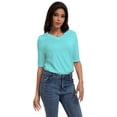 thumbnail image 5 of Women's Casual Short Sleeve Relaxed Fit Basic T-Shirt - Soft Comfortable Everyday Top, 5 of 7