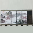 thumbnail image 2 of Sufanic Panel Screen, 6 Panels Wooden Chinese Style Vintage Retro Small Mini Folding Panel Screen Room Divider,19.2x9.6x0.24inch, 2 of 6
