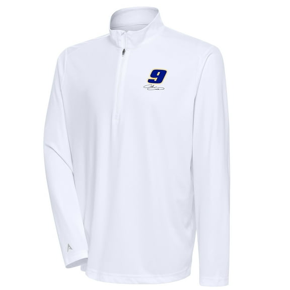 Men's Antigua White Chase Elliott Tribute Quarter-Zip Pullover Top