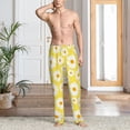 thumbnail image 5 of Uemuo Daisies Flowers Pattern Men's Wide Leg Palazzo Lounge Pants with Pockets Light Weight Loose Comfy Casual Pajama Pants-XX-Large, 5 of 9