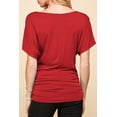 thumbnail image 4 of Made by Johnny Women's V Neck Short Sleeve Wrap Front Drape Dolman Top XXXL RED, 4 of 6