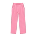 thumbnail image 5 of YunPes Girls Oversized Wide Leg Sweatpants with Thick Fleece Lined Kids Elastic Waist Straight Leg Track Pants Casual Plain Trousers, 5 of 6