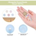 thumbnail image 2 of About 144 Pcs Natural Morganite Beads Round Gemstone Loose Beads 8mm Smooth Stone Beads for DIY Bracelet Necklace Jewelry Making, 2 of 6