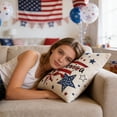 thumbnail image 5 of 4th of July Pillow Covers American Flags Star Striped Print Patriotic Couch Pillowcase 18 x 18 Inch(1pc), 5 of 7