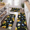 thumbnail image 2 of Black Sunflower White Daisy Pattern Kitchen Rugs Sets Of 3,Kitchen Runner Rugs Non Skid Washable,Decorative Kitchen Floor Mats for Kitchen,Sink,Laundry,17"x30"+ 17"x47" + 17"x59", 2 of 6
