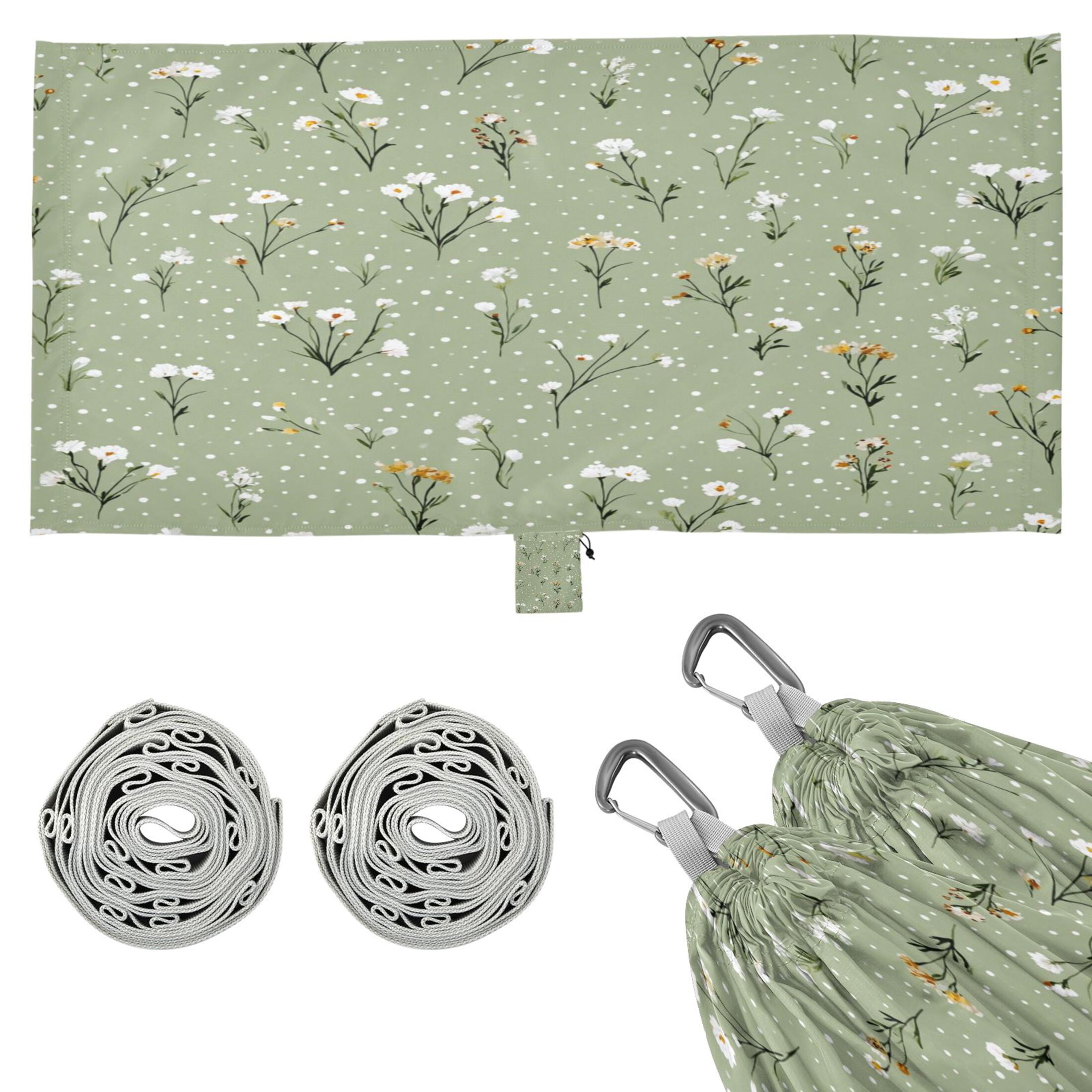Hammock Camping Hammock Nylon Portable Hammock Travel Camping Hammock Pale Green Small Floral