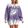 thumbnail image 6 of GEWSEY Womens Football Sweatshirt Sparkly Sequin Rugby Sweatshirts Game Day Pullover Tops Fall Weekend Events Family Outfits (Purple, S), 6 of 6