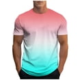 thumbnail image 3 of Pounoo T Shirts for Men Crew Neck Short Sleeve Solid Gradient Mens Shirts Regular Fit Outdoor Walking Breathable Mens Tops, 3 of 6