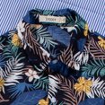 thumbnail image 2 of Playeras Camisa de vestir vintage con botones de manga corta hawaiana de playa con estampado floral suelto para hombre (Navy, 3XL), 2 of 6