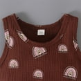 thumbnail image 4 of Otqutp Outfits Set for Toddler Beach Kids Baby Girls Boys Summer Cotton Linen Rainbow Sleeveless Vest T-shirt Tops+ Shorts 2pcs Outfits, 4 of 7