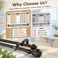 Double Curtain Rod 36 To 72 Inch Adjustable Dual Rods Black - Walmart.com