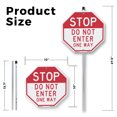 thumbnail image 2 of Stop Do Not Enter One Way 10 inch X 10 inch Octagon Plastic Sign with Aluminum Mounting Stake Weather Resistant UV Protected for Workplace Private Property and Construction Site Made in, 2 of 8