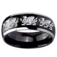 thumbnail image 2 of Tungsten Multiple Dragon 8mm Glossy Black 2 Tone Dome Polished Edges Men Ring, 2 of 2