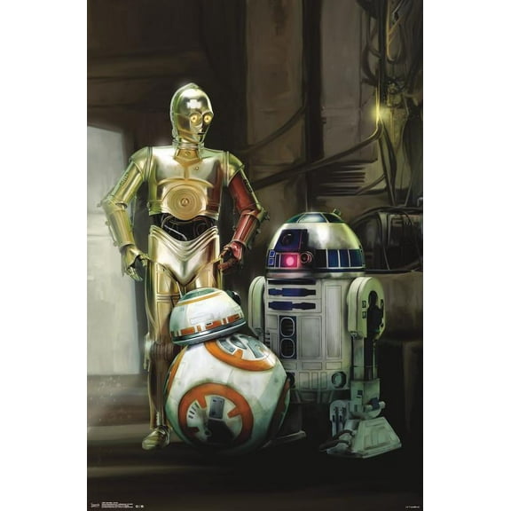 Star Wars: The Force Awakens - Droids Wall Poster, 22.375" x 34"