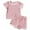 Pink, variant on Girls Summer Clothes Kids Outfits Short Sleeve Crop Tops ＋ Shorts Sets Outfits Kids Sports Tracksuit Stylish Dailywear 4-5 Years