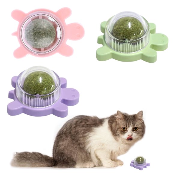 3 Pack Catnip Balls for Cats Wall for Cats, Tortoise Shaped Catnip Cat Toys for Indoor Cats, Cat nips Organic Ball, Cute Cat Toy