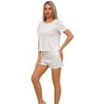 thumbnail image 3 of Women's home set, casual and comfortable, short-sleeved shorts set with polka dot pattern, 3 of 6