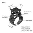 thumbnail image 6 of AAA Cubic Zirconia Iced Out Bling Hip Hop Square Ring, Black Plated Wide Band Party Prom Rings for Her (Rose God Size 8), 6 of 7