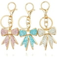thumbnail image 4 of Sparkly Bow Bag Charm Keychain - Rhinestone Bow Key Chain for Women - Cute Purse Handbag Charms Accessories, 4 of 5