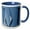 Blue/White, variant on 3drose, the Capital Letter M with the Moon on It in Light and Dark Blue, 11oz Two-tone Green Mug