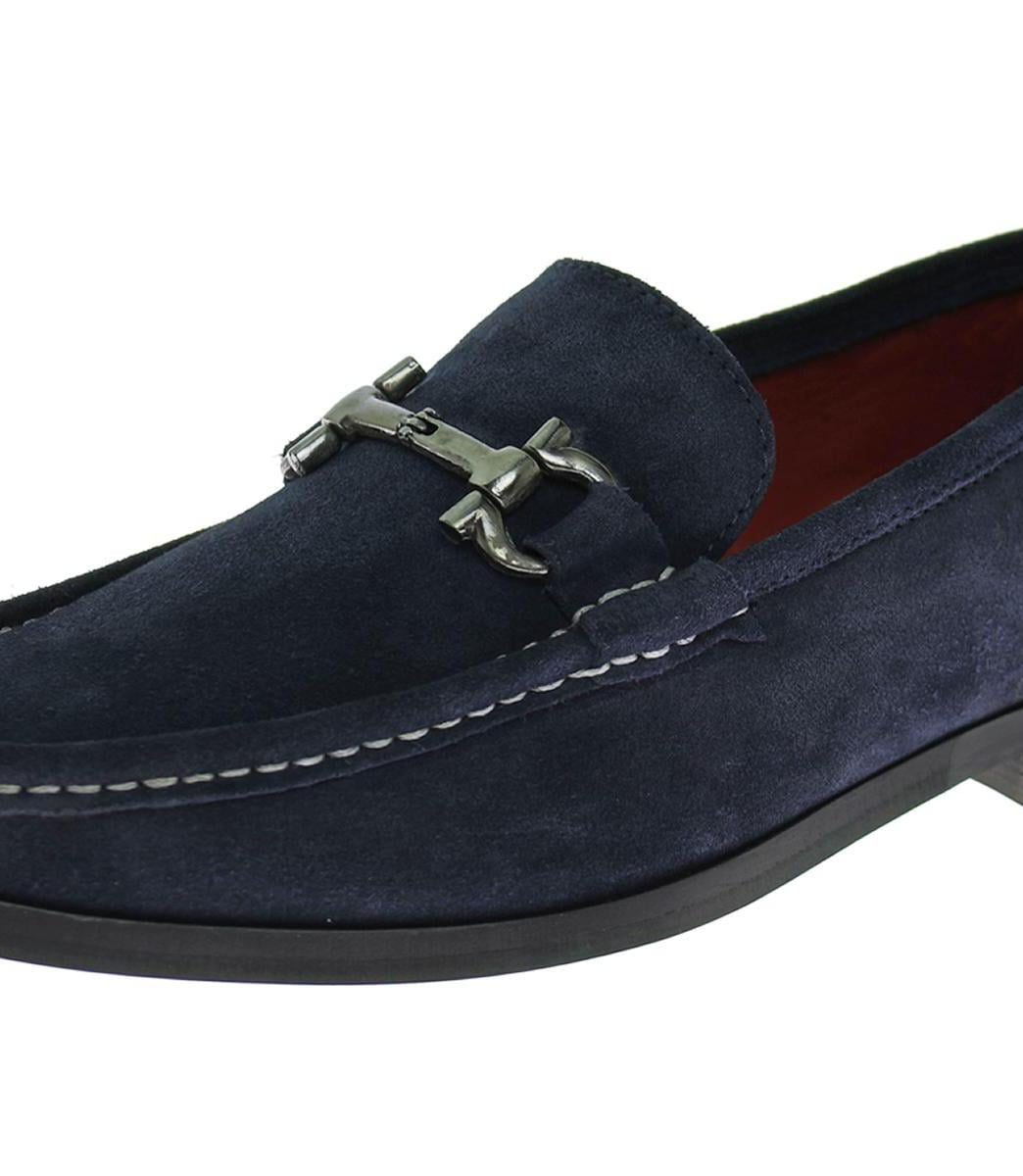 Mens Lucca Suede Navy Leather Comfort Shoes Luciano Natazzi - Walmart.com