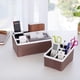 thumbnail image 3 of Organizador de escritorio para maquillaje y cosméticos, de plástico, para oficina (café), 3 of 7