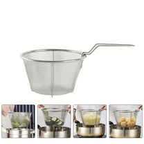 BESTYASH Small Stainless Steel Frying Basket - for Families, 1 Set Kitchen Cooking Tool