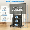 thumbnail image 2 of TAVR Furniture Mobile TV Cart for 40-86 inch with 3 Tiers Wooden Shelves, Height Adjustable Portable Rolling TV Stand up to 200lbs, 2 of 9