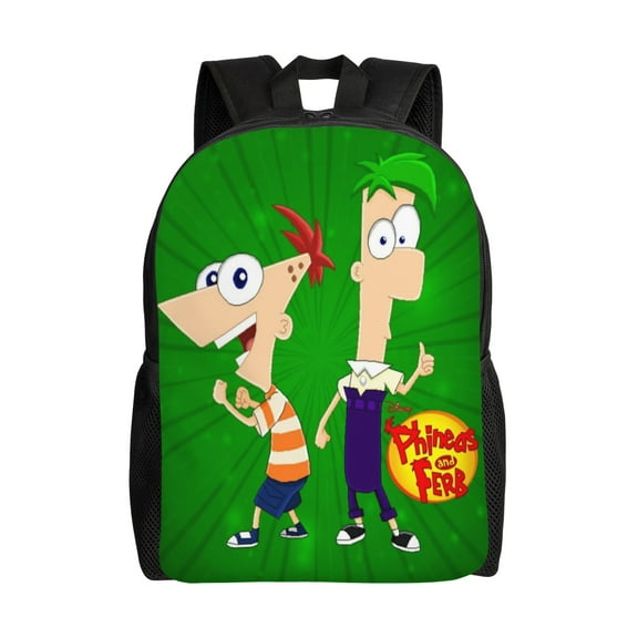 Phineas And Ferb Backpack Casual Daypack Backpacks Large Capacity Shoulder Backpack For Outdoor Travel