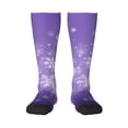 thumbnail image 1 of Fotbe Snowfall Sky White Purple Calcetas Divertidas Estampadas para Hombre y Mujer, Calcetas de Algodón hasta la Rodilla para Caminar, Correr, Enfermería y Embarazo, 1 of 6