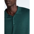 thumbnail image 5 of Free Assembly Men's Cozy Yarn Cable Knit Polo Sweater with Short Sleeves, Sizes XS-3XL, 5 of 7