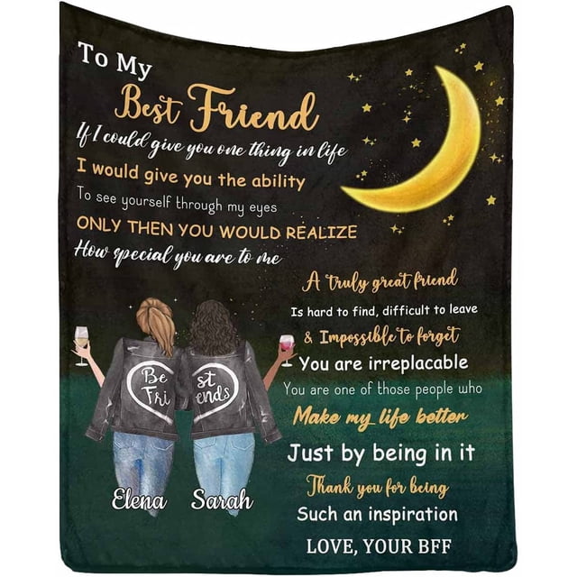 LHSHID Custom Blanket to My Best Friend You are Irreplacable You are One of Those People Who Make My Life Better Lightweight Blanket for Couch Gift for Best Friend Bestie