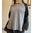 thumbnail image 1 of goowrom Women?s Casual Long Sleeve Loose T-shirt Fashion Contrast Color Raglan Round Neck Pullover Tops, 1 of 9