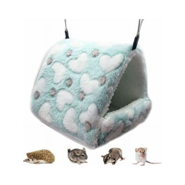Hamaca para animales pequeños hamaca para animales pequeños conejo hámster chinchilla cobaya casa cálida azul talla m