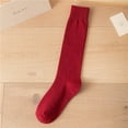 thumbnail image 2 of LEKODE Long Socks Cotton Knee High Socks Winter Stockings Socks Womens Thigh High Socks for Men Comfy Socks Women Ladies Socks Red A, 2 of 7