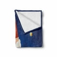 thumbnail image 2 of Gnome Soft Flannel Fleece Throw Blanket, Garden Elf at Night Holding a Lantern and Surrounded by Fireflies Cartoon, Cozy Plush for Indoor and Outdoor Use, 50" x 60", Navy Blue Scarlet, by Ambesonne, 2 of 6