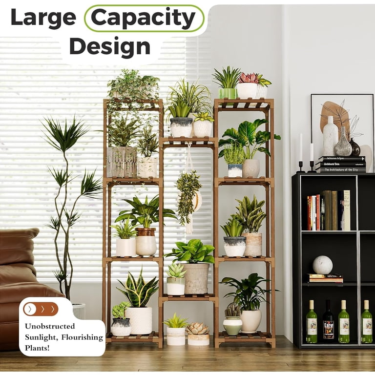 Bamworld Plant Stand Indoor Outdoor Hanging Plant Shelf - Walmart.com