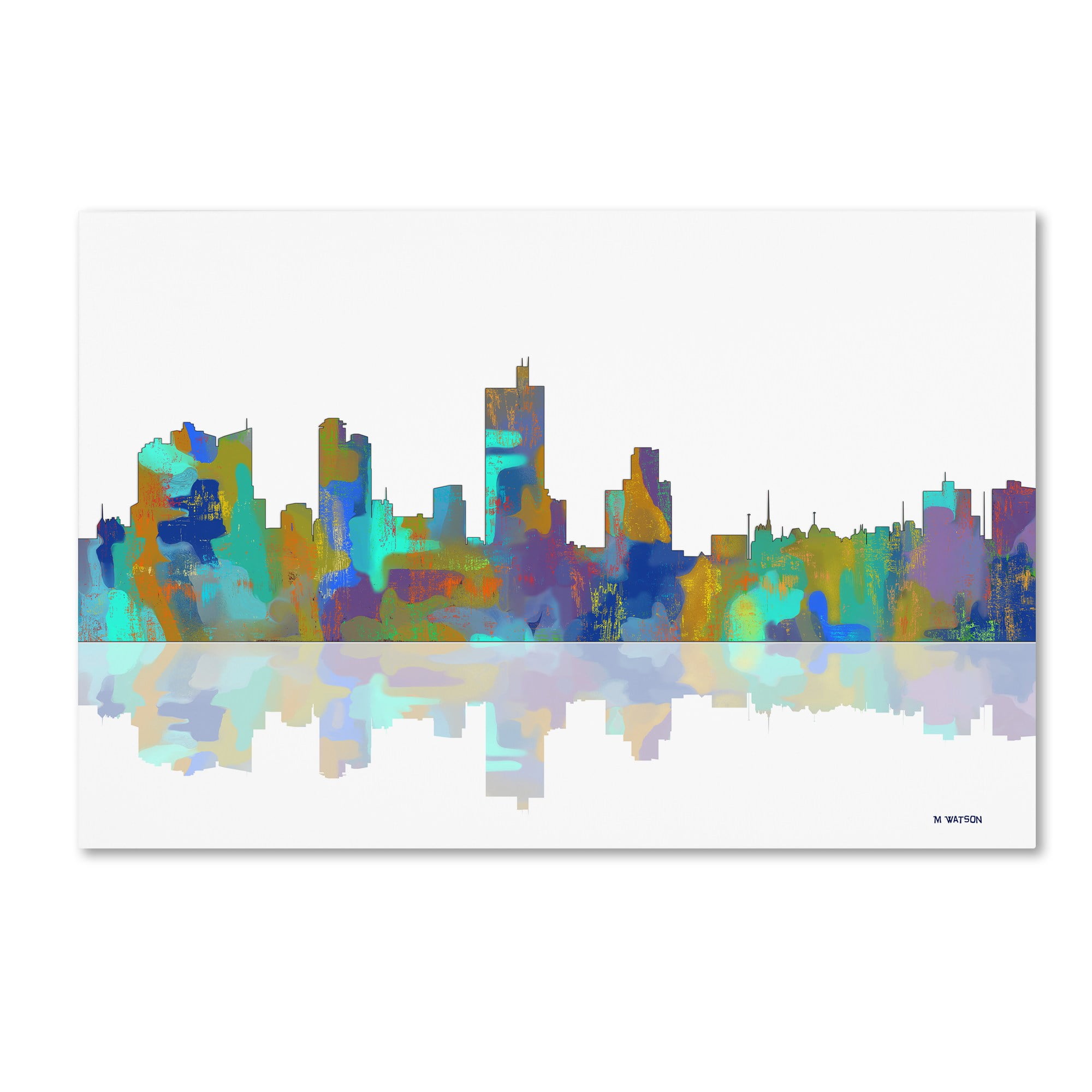 Trademark Fine Art "Fort Worth Texas Skyline" Canvas Art by Marlene Watson