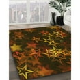 thumbnail image 3 of Ahgly Tapis Rond Lavable en Machine Intérieur Transitionnel Brun Selle, 6 Pieds Rond, 3 of 7