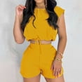 thumbnail image 1 of Snoarin Capris d'Été Grande Taille pour Femmes Mode d'Été Décontractée Imprimé Sans Manches Col Rond Ensemble de Shorts Pantalons pour Femmes en Solde, 1 of 8