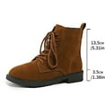 thumbnail image 4 of Bnwani Women Boots Winter Fashion Toe Low-Heel Thick Chunky Ankle Versatile Casual Solid Boot Brown Size 6.5, 4 of 9