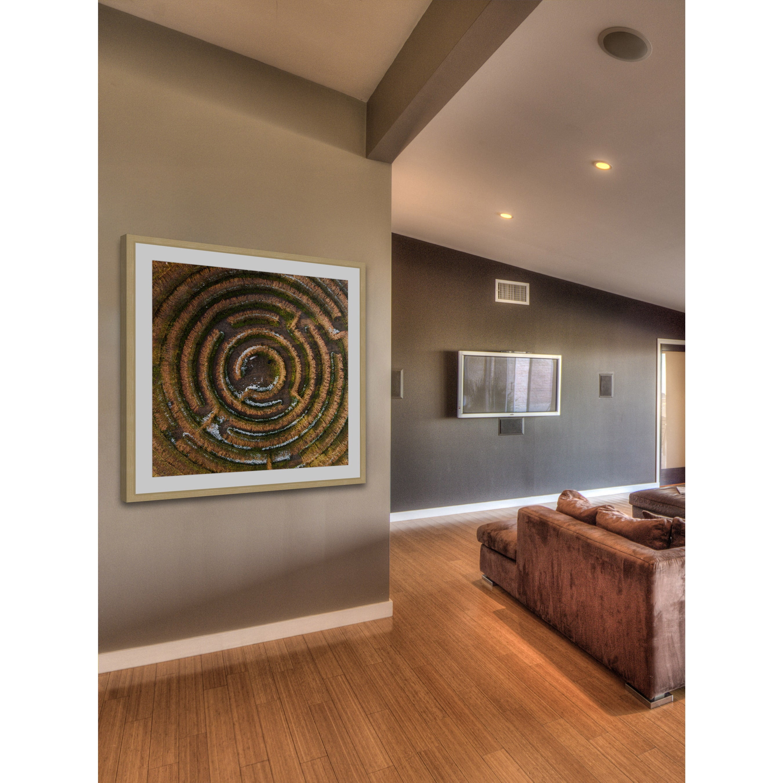 Marmont Hill "Crop Circle" By Karolis Janulis Framed Painting Art Print, 32.0" x 1.5"