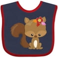 thumbnail image 3 of Inktastic Spring Animals, Cute Squirrel, Colorful Flowers Boys or Girls Baby Bib, 3 of 4