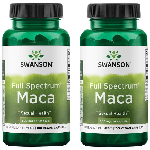 Swanson Maca 500 Milligrams 100 Capsules (2 Pack)