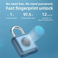 thumbnail image 4 of Peggybuy Waterproof Fingerprint Keyless Door Lock Security Padlock for Luggage Drawer, 4 of 7
