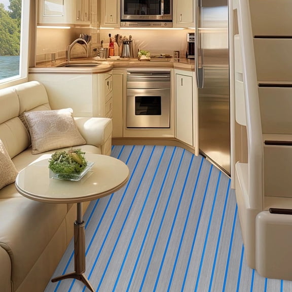 EVA Boat Flooring Mat, 95" x 24" Boat Decking Self-Adhesive Non-Skid Mat, Boat Non-Skid Carpet Foam Flooring for Boats, Yachts, Ship Decks