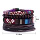 thumbnail image 2 of Pulseras Apuakthei Mix de 4 vueltas, pulseras de cuero de estilo étnico bohemio, pulseras de cuentas de madera, pulseras tejidas con cordón de cáñamo, pulsera ajustable hecha a mano para hombres y, 2 of 7