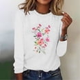 thumbnail image 3 of Blouses pour Femmes Décontractées, Blouses à Manches Longues pour Femmes, Mode Femmes Décontractées Manches Longues Imprimées Col Rond T-Shirt Ample Blouse, Blouses Femmes Manches 3/4, Blouses Manches 3/4 pour Femmes, 3 of 4