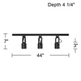 thumbnail image 7 of Pro Track Layna 3-Head LED Ceiling or Wall Track Light Fixture Kit Linear Bullet Spot Light Black Metal Modern Kitchen 44" Wide, 7 of 7